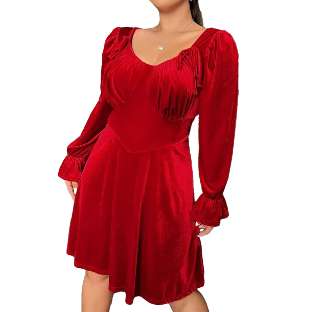 Women's Fashion Personalized Velvet Party Dress