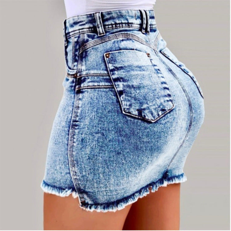 High Waist Pencil Jeans Skirt