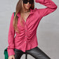 Temperament Elegant Cardigan Glossy Shirt