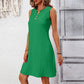 Women's Clothing V-neck Sleeveless Vest Dress A- Line Skirt
