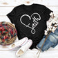 Love print t-shirt round neck short sleeve casual top