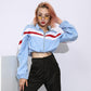 Geometric patchwork jacket baseball jersey