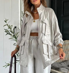 Women's Clothing Straight-leg Trousers Two-piece Set Solid Color Fashion