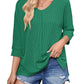Women's Contrast Color Wave Striped Bat Eight-quarter Sleeve