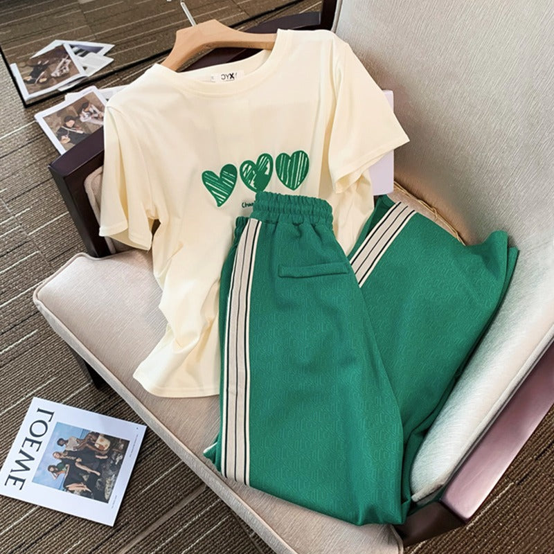 Youthful Western-style Fashionable Wide-leg Pants Two-piece Set