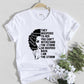 Cartoon African girl print ladies short sleeve T-shirt