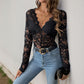 Elegant Graceful Solid Color Long Sleeve Lace Jumpsuit