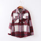 Loose check shirt with chest pocket