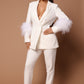 Women's Ostrich Fur Two-piece Lapel