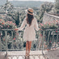 Long loose polka dot dress in women's long skirt