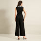 Black And White Contrast Sleeveless Jumpsuit