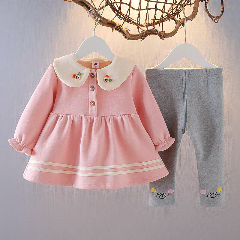 Cute plus velvet girl suit