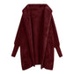 Reversible fleece hooded threaded cuff coat