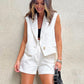 Women's Fashion Casual Solid Color Vest Vest Shorts Set