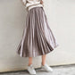 Gold velvet pleated skirt