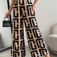Irregular Copywriting Loose High Waist Wide Leg Casual Trousers