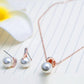 Bride Rhinestone Pearl Earrings Necklace Set Banquet Dress Jewelry