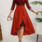 Women's Solid Color Lace Stitching Casual Dress