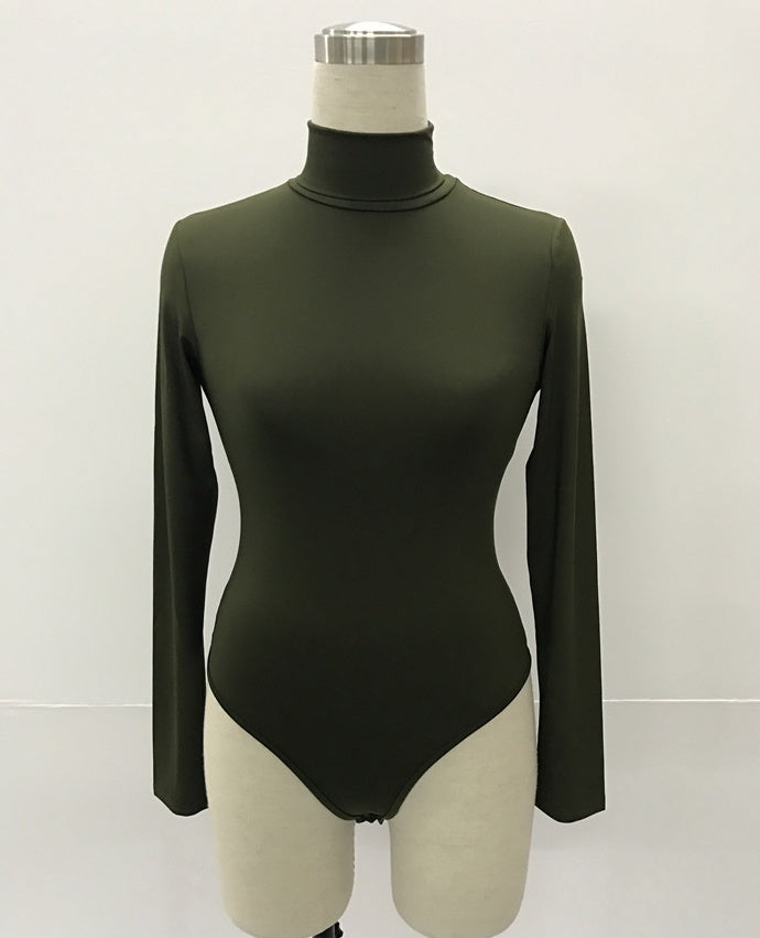 Combinaison slim à manches longues et col haut pour femme, 12 couleurs, la plus vendue, pour l'hiver 