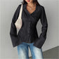 Women's Striped All-matching Casual Bell Sleeve Polo Collar Top