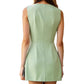 New Solid-color Sleeveless French-style Waist-cinching Slimming Pleated Dress