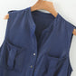 Denim jumpsuit with pockets