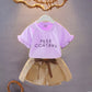 Costume pour filles, nouvelle robe d'été décontractée et étrangère, vêtements tendance en coton, t-shirt et short pour enfants, ensemble de sport deux pièces