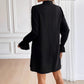 Women's Lace-up Bead Long Sleeve Solid Color Loose Dress