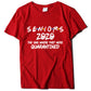 Lettered round neck printed short sleeve