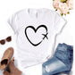 T-shirt décontracté à manches courtes avec grand imprimé graphique creux