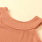Solid Color Top Denim Flared Trouser Leg Children's Wear