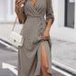 Women's V-neck Split Print Dress