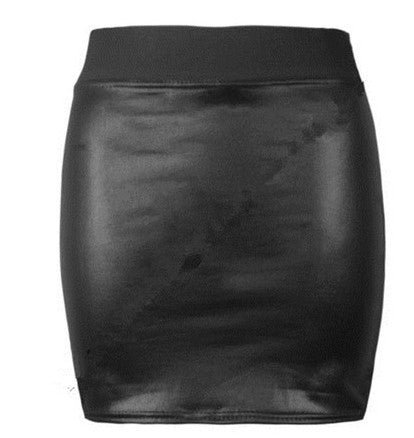 Short skirt bag hip skirt Pu skirt