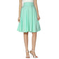 New Arrival Fashion Women Solid Flared Retro Casual Knee Length Pleated Midi Office Work Skirt