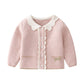 Ensemble cardigan et jupe en coton tricoté pour bébé fille