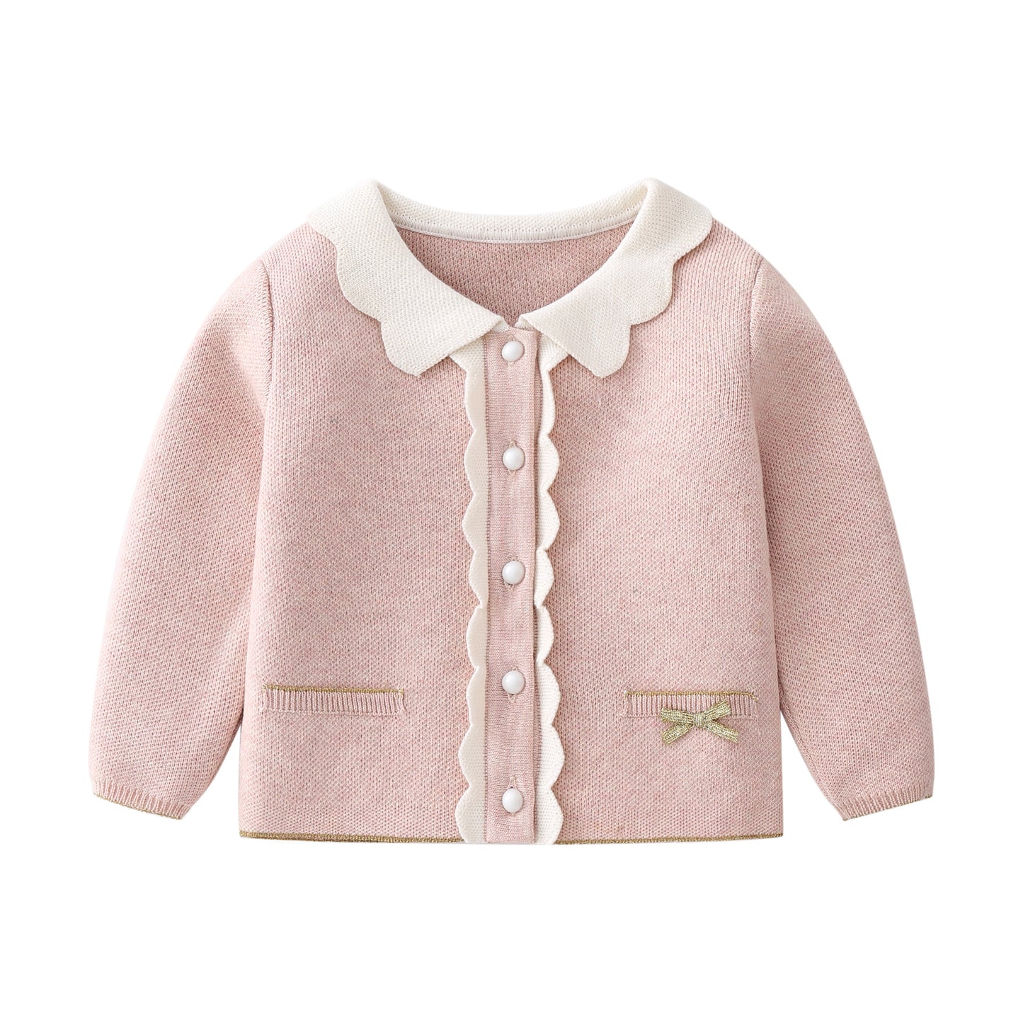 Ensemble cardigan et jupe en coton tricoté pour bébé fille