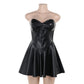 Robe tube slim en cuir pour femme, idéale pour l'été