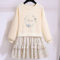 Robe de printemps à manches longues pour fille, style occidental, avec fausses coutures et motif floral