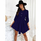 Spring NEW Long Sleeve Solid Color Dress