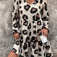 Leopard Print Long Sleeve Dress Women