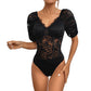 Women's Solid Color Puff Sleeve Jumpsuit