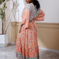V-neck Beach Vacation Bat Sleeve Bohemian Dress