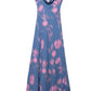 Draped Collar Printing Slip Dress Women