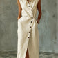 Slim-fit Elegant Single-breasted Dress With A Stand-up Collar For Women