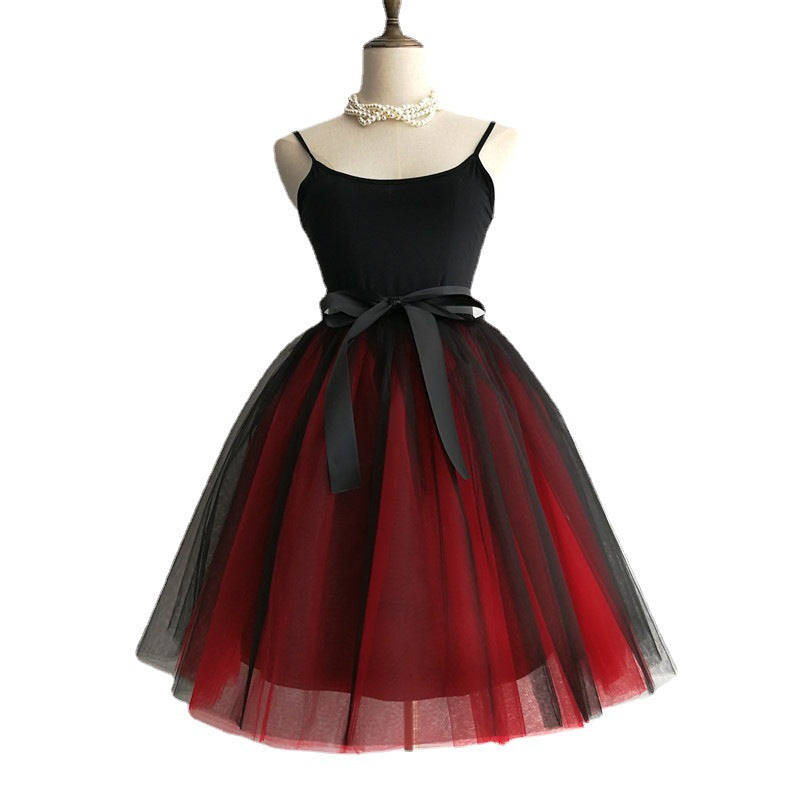 Women's Simple And Versatile Two-tone Pleated Dress