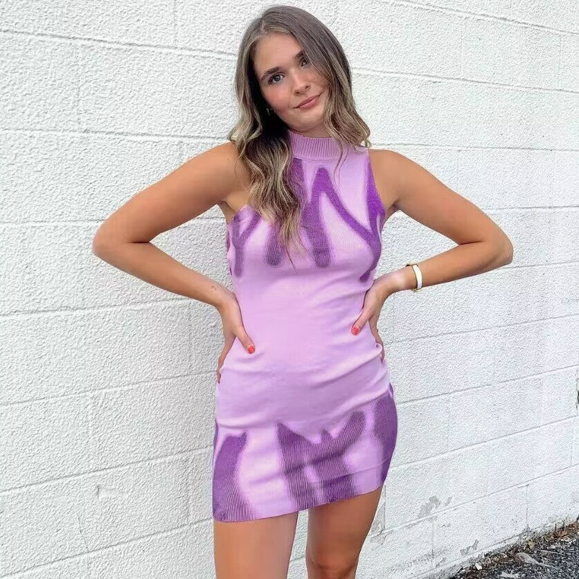 Women's Sleeveless Backless Lace Up Dress