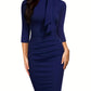 New Round Neck Half-sleeved Lace-up Hip Skirt Dress
