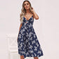 Robe longue à bretelles avec nœud papillon
