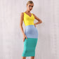 Colorblock bandage dress