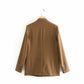 Solid Button Double-Breasted Blazer